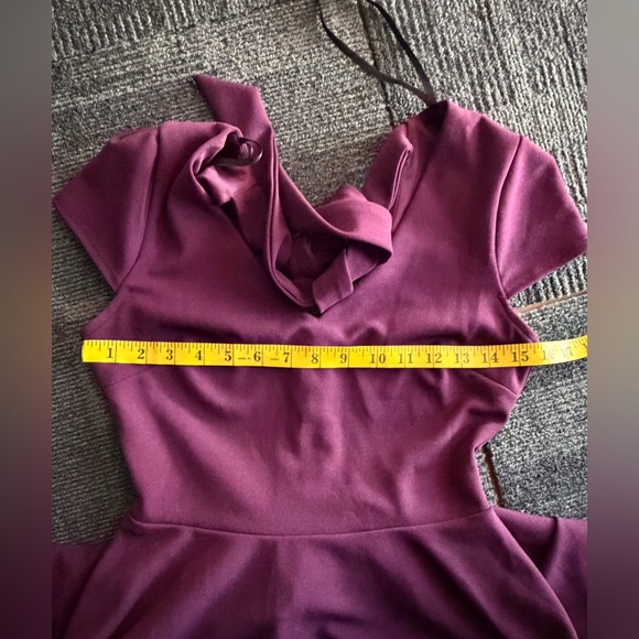 B.DARLIN Mini Dress Skater V-Neck Purple Size 5/6 - Picture 7 of 10